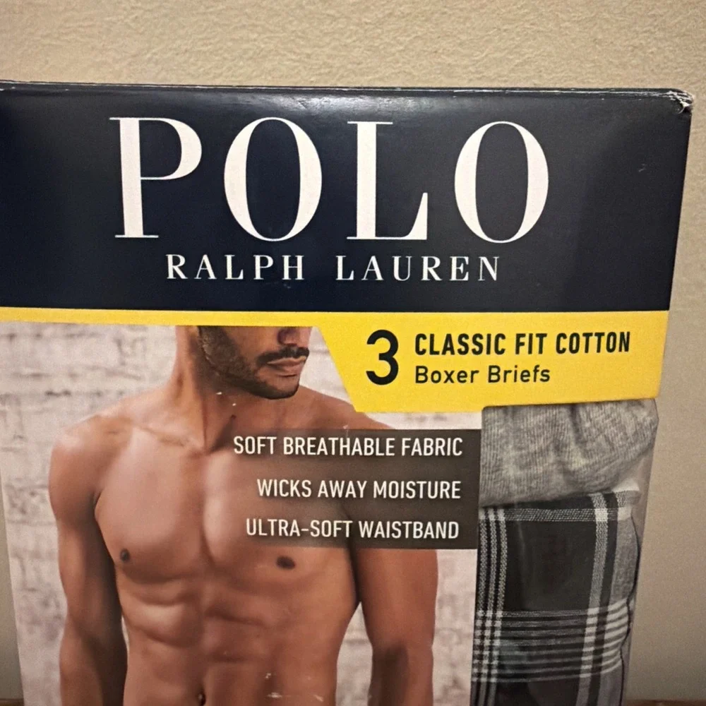 Polo Ralph Lauren 3 Classic Fit Cotton Boxer Briefs  Breathable Fabric Large